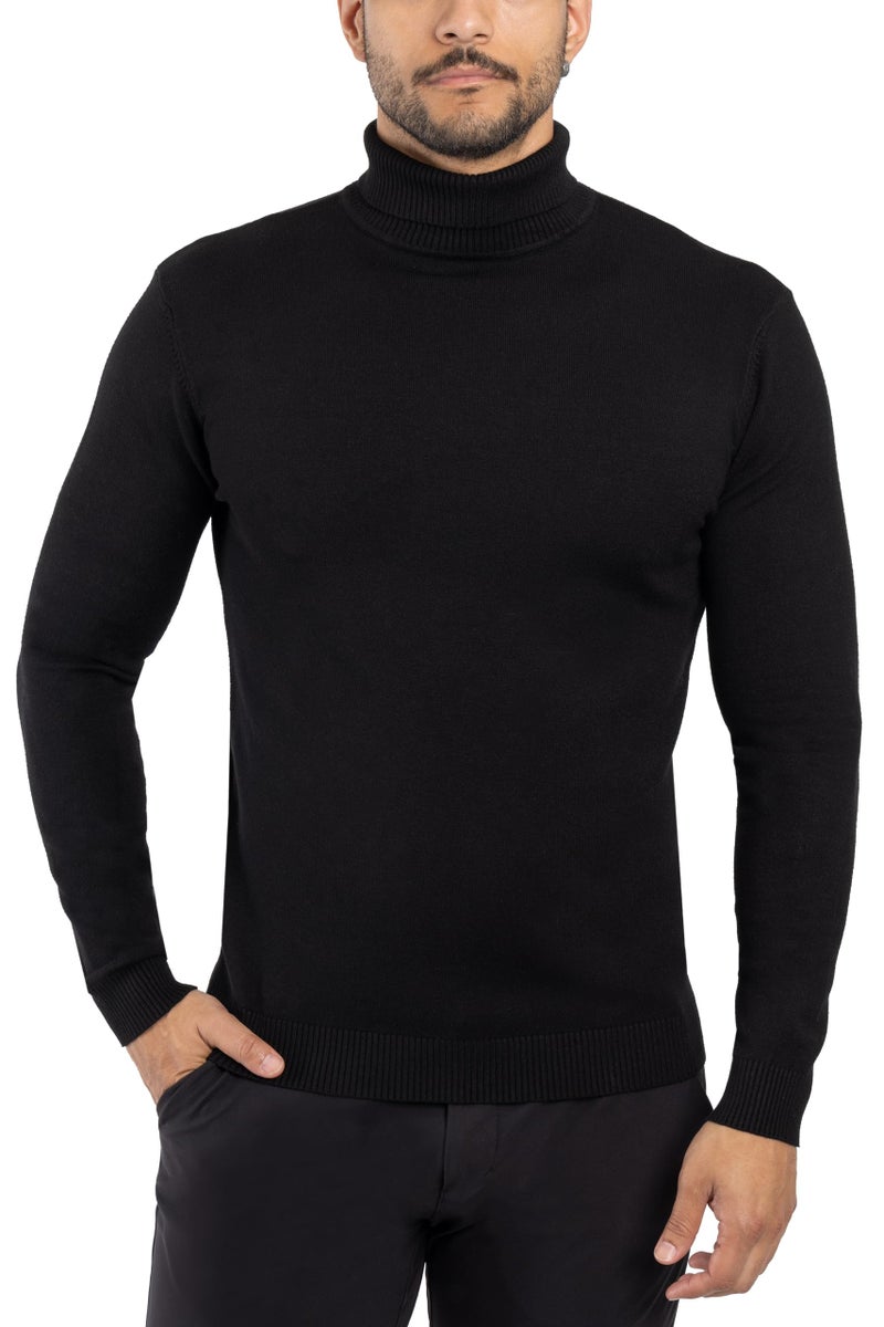 X RAY Mens Turtleneck, Soft Slim Fit Pullover Top, Basic Turtle Neck Sweater for Men, Black, Medium - Image 1
